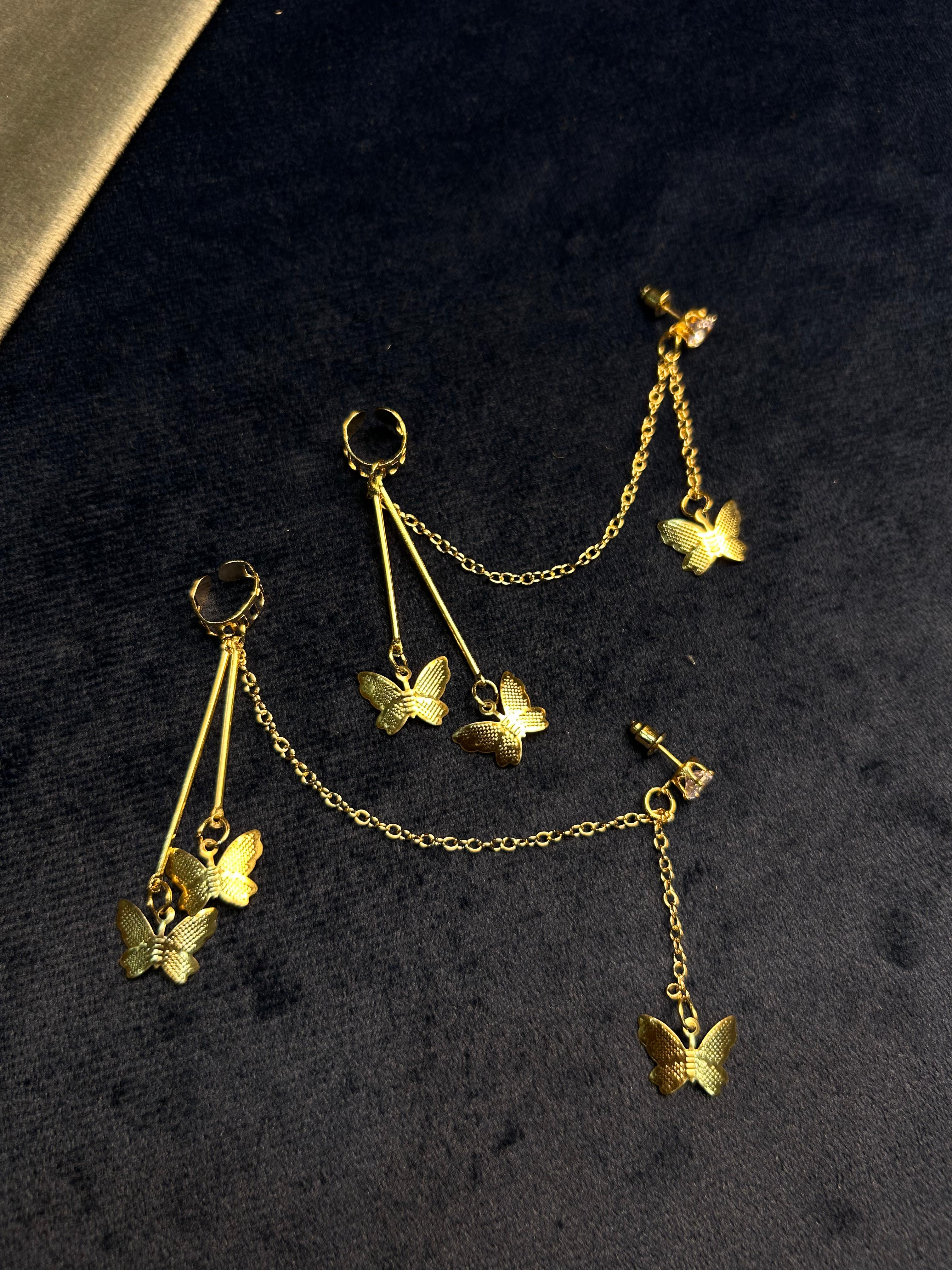 Adjustable Butterfly Cuff Earrings