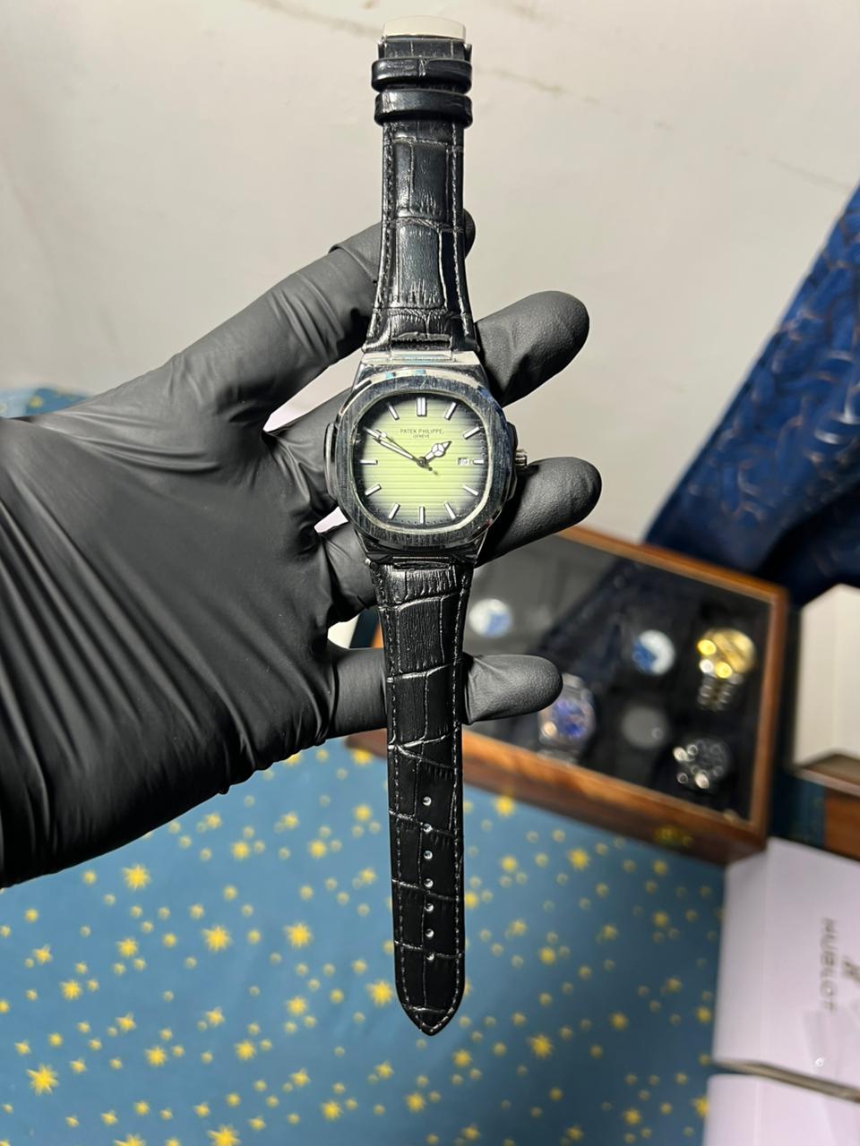 Patek Philippe Nautilus | Purple Dial | Black Crocodile Leather Strap