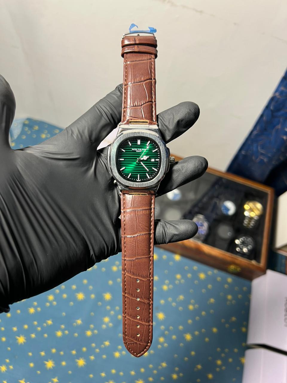 Patek Philippe Nautilus | Purple Dial | Black Crocodile Leather Strap